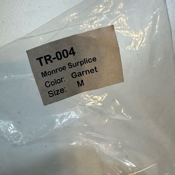 NWT Three Eighty Two Women’s Monroe Surplice Garnet/Maroon Sleeveless Top - M - Picture 5 of 5